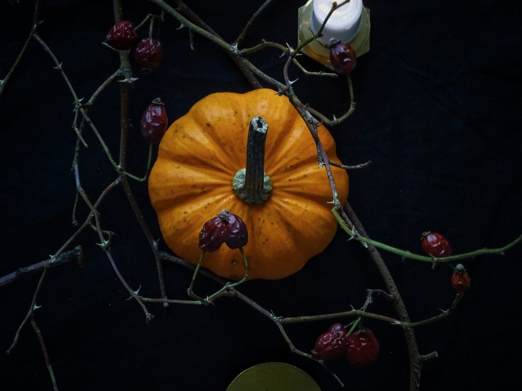 Halloween küsst Herbst - Herbstliche Tischdeko-Idee 'dark and moody' mit einem dezenten, edlen Hauch Halloween - https://mammilade.blogspot.de