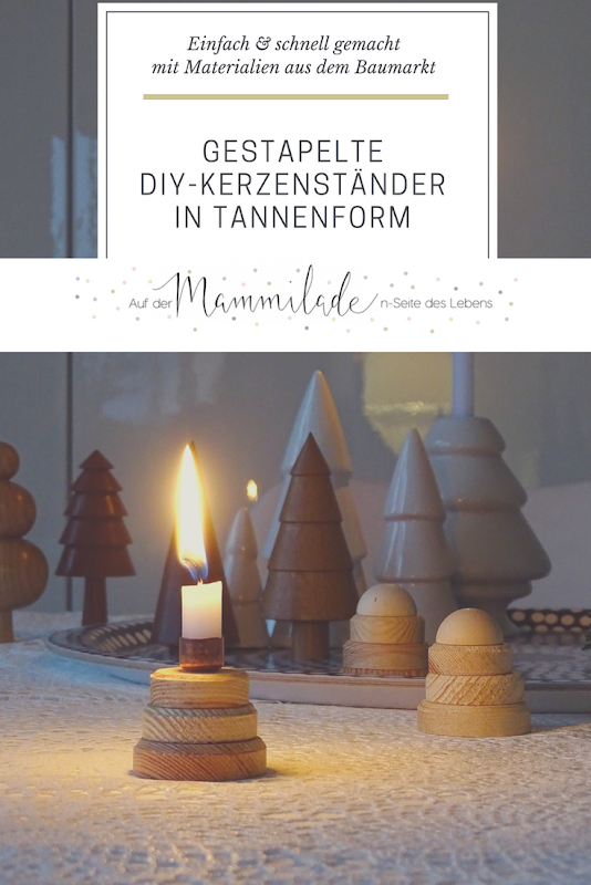Gestapelte DIY-Kerzenständer in Tannenform aus Holz und Kupfer - Fotoaktion #12von12 und 1 Tag in 12 Bildern - https://mammilade.blogspot.de