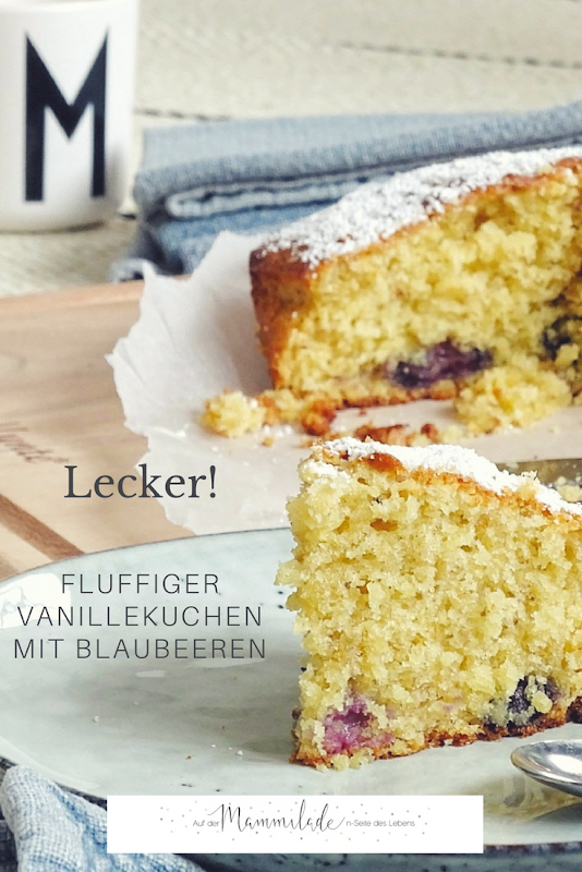 Rezept fluffiger Vanillekuchen mit Blaubeeren | https://mammilade.blogspot.de