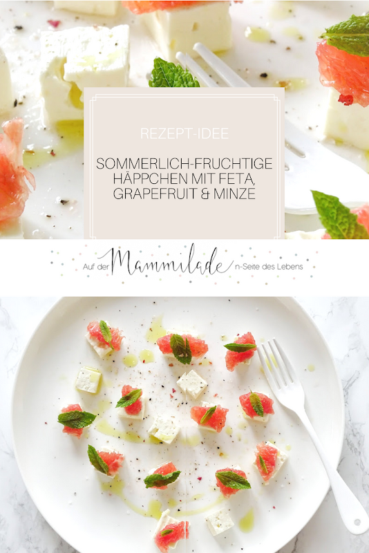 Sommer-Salat-Snack mit Feta, Grapefruit, Minze | 17 + 5 DIY-Nachmach-Ideen und Rezepte für den Juni und Juli | https://mammilade.blogspot.de