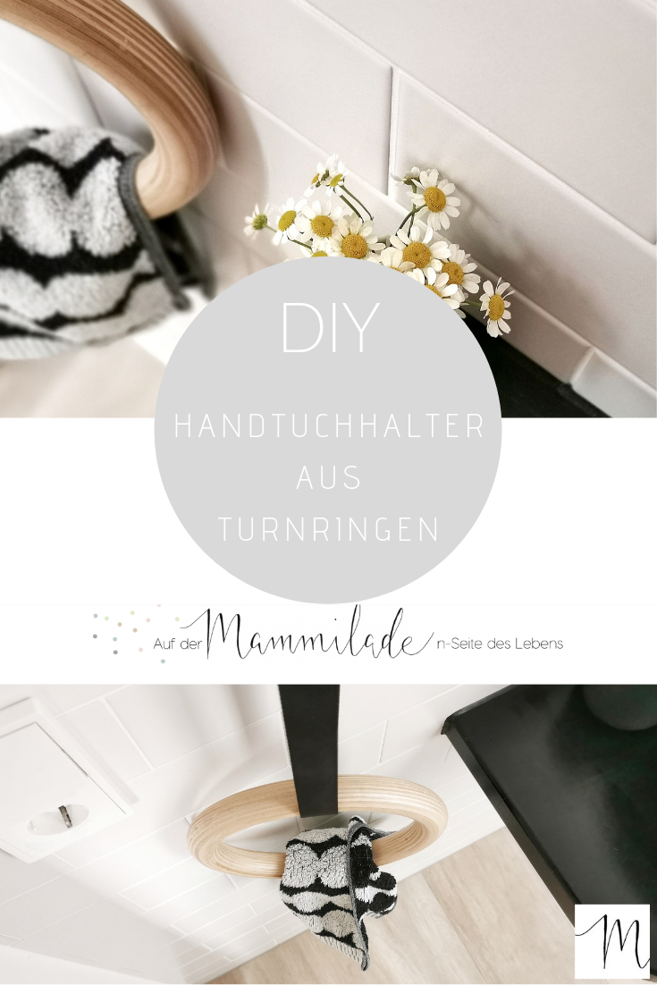 Frei hängender DIY-Handtuchhalter aus Holz-Turnringen | mammilade.com