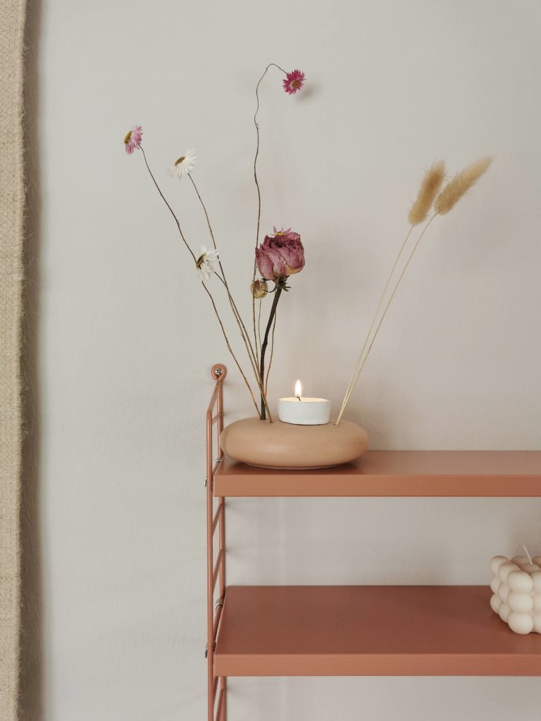 DIY-Kerzenhalter aus Fimo fuer Flowerstone mit Trockenblumen | mammilade.com